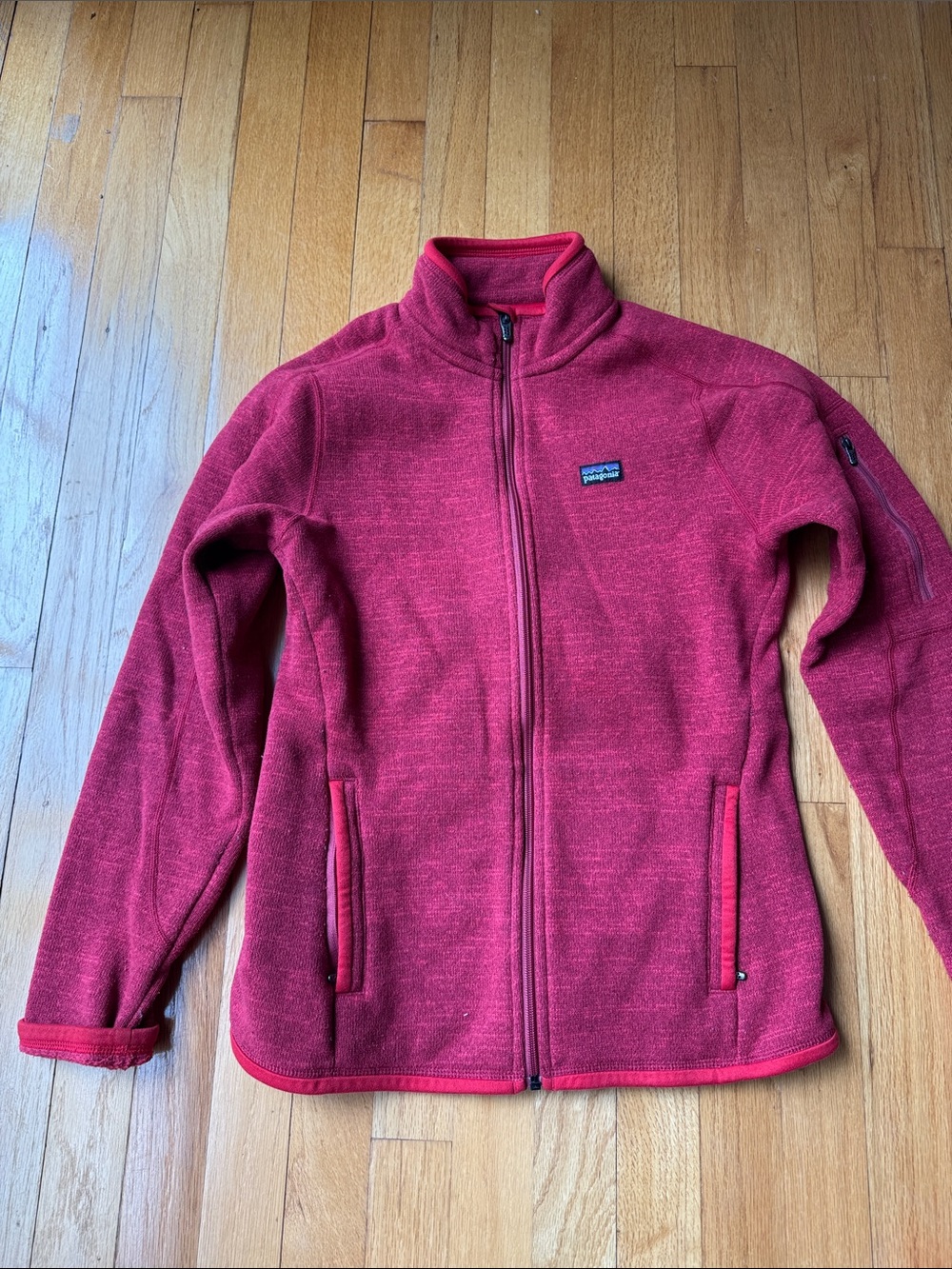 Patagonia Women’s Heathered Red Full-Zip Better Sweater Jacket